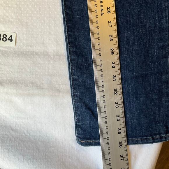 Levi’s Women Cropped Jeans size 18S - W34 L28 Blue Mid Rise Slim Fit - Picture 4 of 12